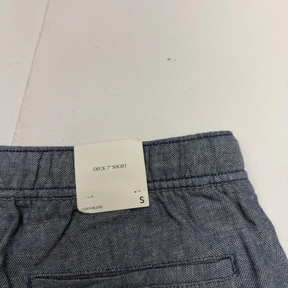 Banana Republic Shorts Mens Small 32 Blue Linen Chino Drawstring 7 Inseam Casual